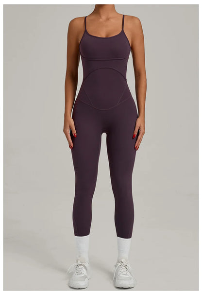 TRY TO BN Sports Jumpsuit Yoga Cross Adjustable Shoulder Straps Fitness Workout Bodysuit One Piece Sportswear Gym Women Clothing