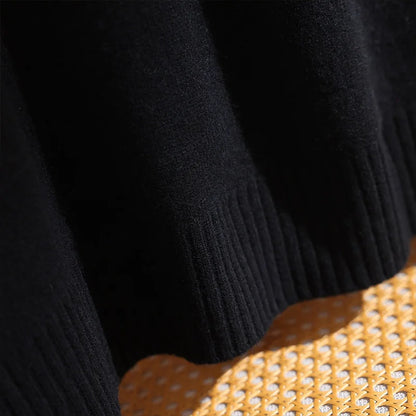 CHICUU Women's 100% Wool Sweater Pants Set Thick Mock Neck Pullover Wide Leg Pants Autumn Winter Warm Casual Wool Knitwear Suit