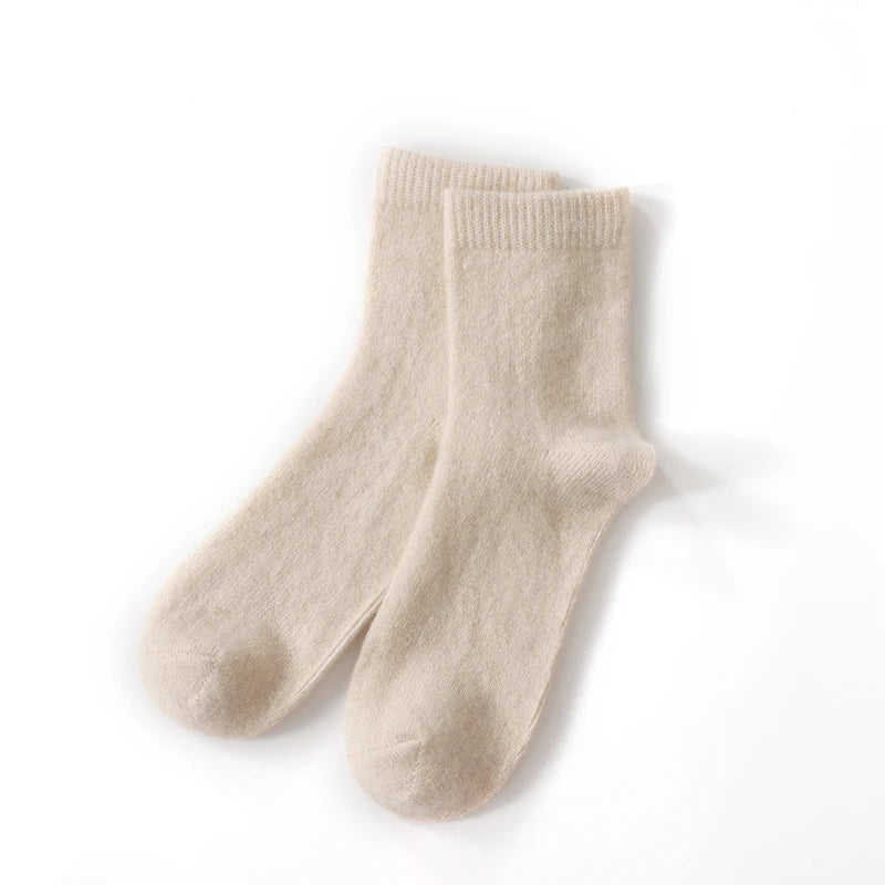 DjzDsm Men's Pure Cashmere Knitted Socks, Casual Medium Tube Socks, Antibacterial and Deodorizing Men's Socks, Warm and Elastic