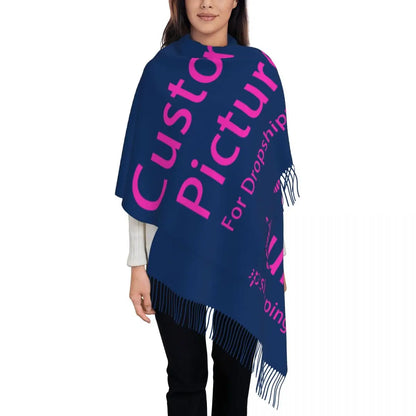 Custom Printed Your Design Here Scarf Men Women Winter Warm Scarves Custom Customize Logo Letter Print Shawls Wraps