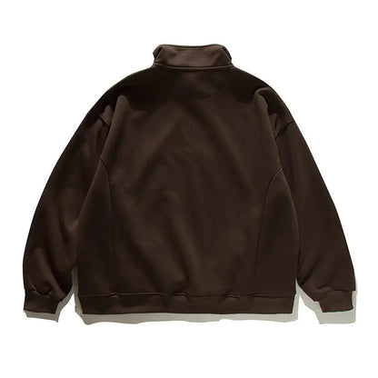 2026 New American Retro F Zip Ket Hoodie Men's Loose Fit Casual Versatile Outerwear Autumn New Pure Color Coat Pullover