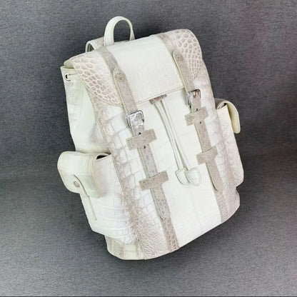 Genuine crocodile leather men's handbag real crocodile leather women's large size Himalayan white business travel computer bag