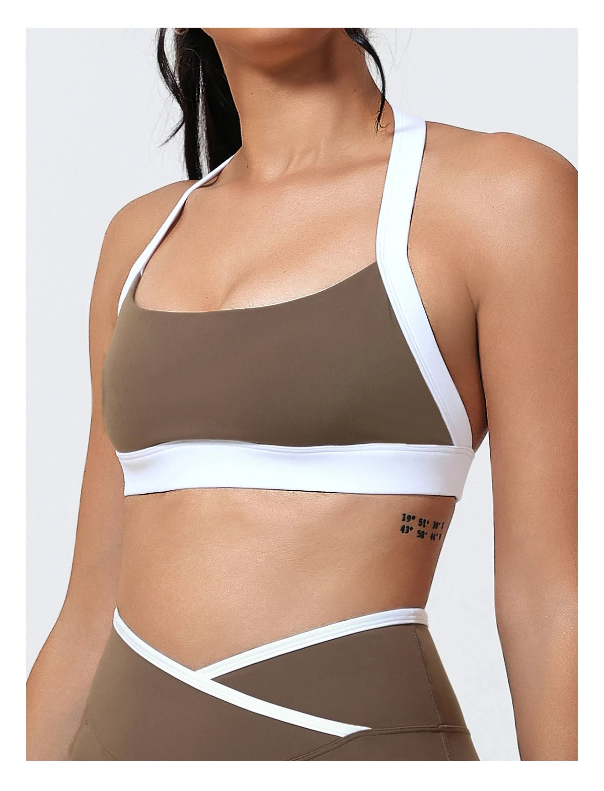 Ctenkevet Women's Color Clash Crop Top Quick-Dry Gym Bra Female Sleeveless Backless Sports Underwear for Outdoor Running CropTop