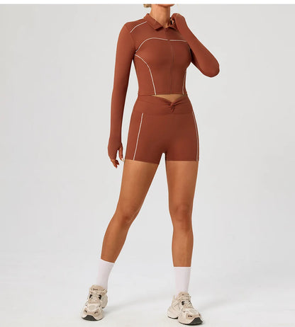 Women's Fitness Yoga Shirts Sports Jackets Gym Yoga Long Sleeve Running Coats Female Workout Clothes For Cycling Activewear