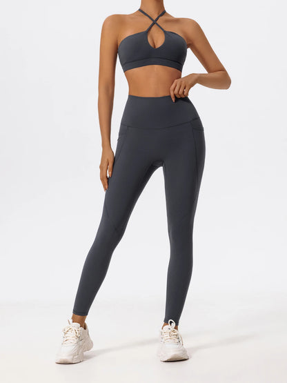 Hearuisavy Ultra-Soft Fabrics 2Pcs Sports Set Women Cross Workout Clothing Gym Suit High Waist Legging Quick Dry Yoga Clothes