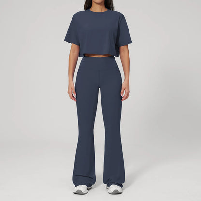 Custom LOGO women's yoga clothes, short sleeves, tight quick-drying trousers, fitness clothes, high-intensity sports suits