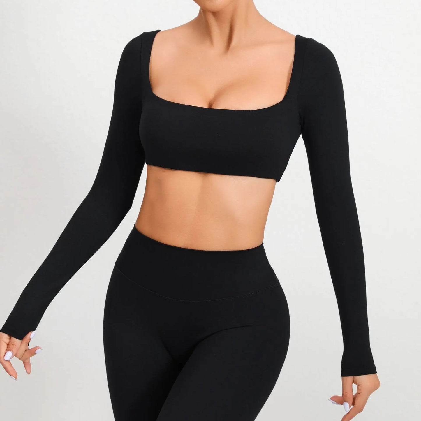 Women Yoga Shirts Crop Top Sexy Long Sleeves Shirts for Women Yoga Sports Fitness Sport Gym Clothes Running Push Up Workout Tops