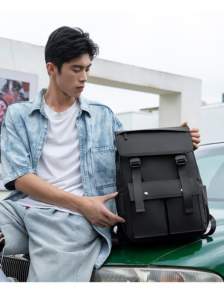 Multi-functional Fashion Men‘s Backpack For 15.6 inch Laptop Light Weight Bag Water-Repellent Material Large Capacity School Bag
