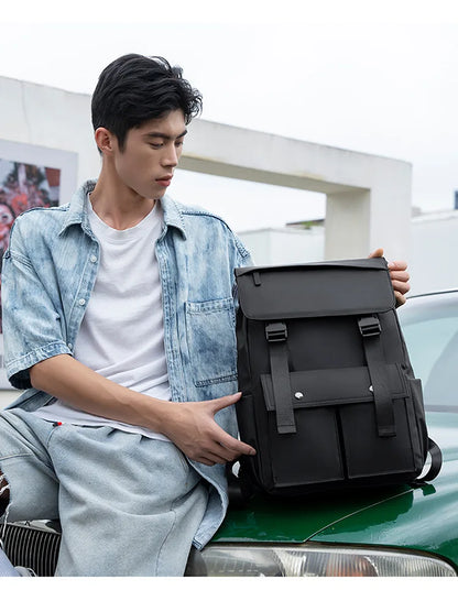 Multi-functional Fashion Men‘s Backpack For 15.6 inch Laptop Light Weight Bag Water-Repellent Material Large Capacity School Bag