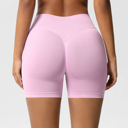 Custom LOGO women's  28-color XS-2XL seamless fitness yoga shorts high waist hip lift sports tight quick-drying shorts