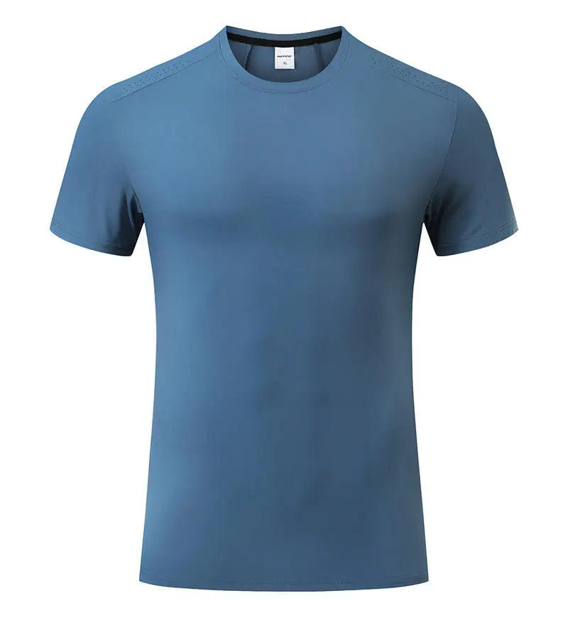 #51112-XIYU Custom LOGO Print Plain Gym T-shirt Men Summer Fitness O-Neck Short Sleeve T shirt Cotton Slim Fit Workout Tees Tops