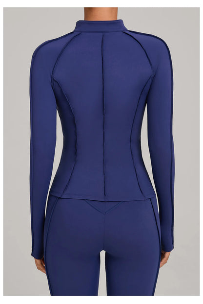 SWELTERING Women Yoga Shirts Sports Jacket Zip Fitness Long Sleeve Workout Cycling Shirts Gym Quick Dry Outdoor Top Sportswear