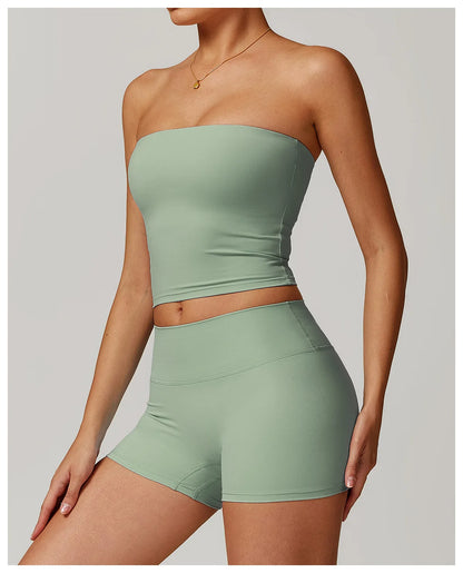Strapless Yoga Vest for Women Sexy Beautiful Back Sports Bra for Women's Underwear Gym Shock-absorbing Quick Drying Fitness Top