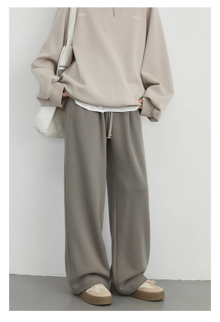 CHIC VEN Women's Pant Streetwear Solid Loose New Drawstring Sports Casual Trousers High Waisted Pants Autumn Winter 2025