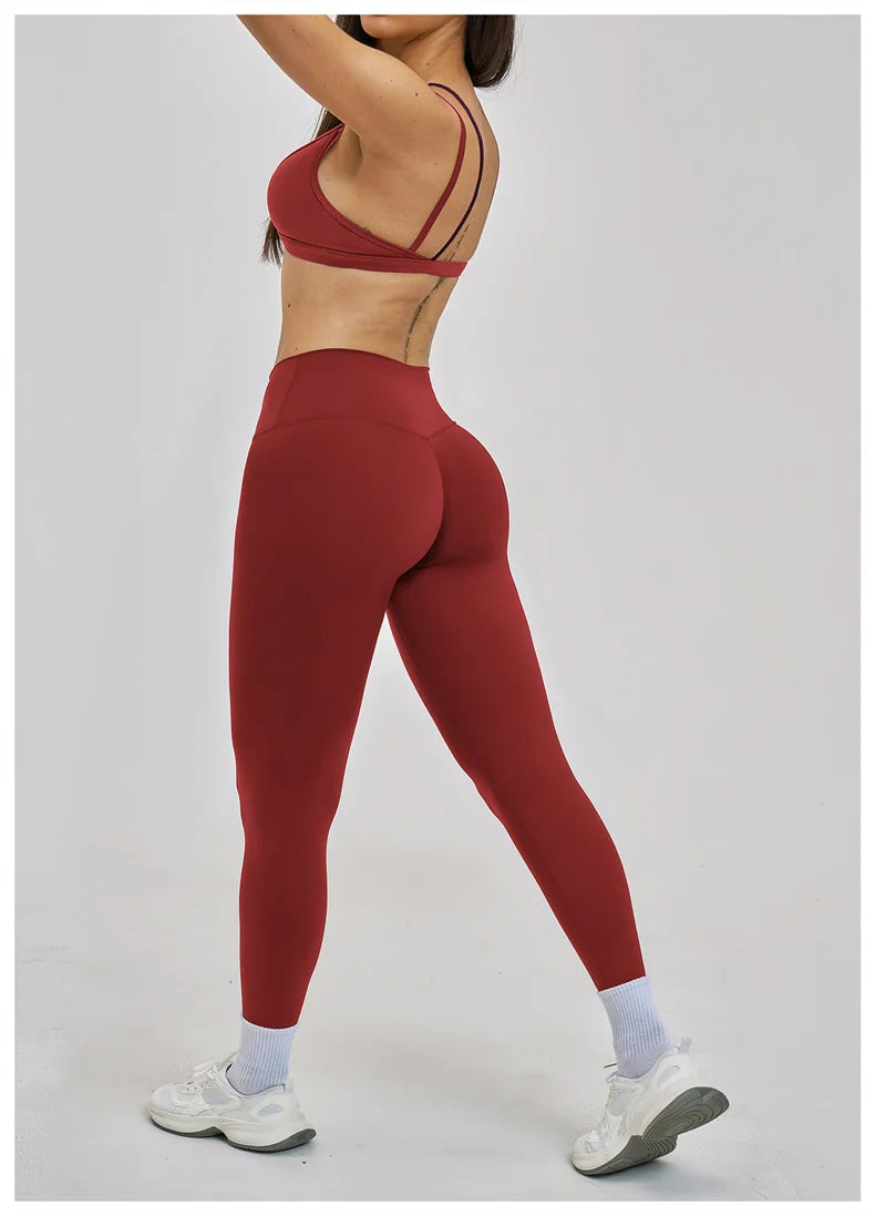 TRY TO BN Women's Color Block Yoga Sets Fake Two-Piece Sports Bra High Waisted Leggings Breathable Fitness Workout Gym Tracksuit