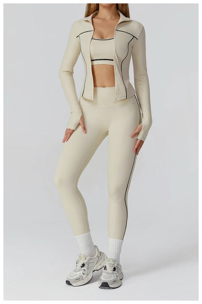 2/3PCS Yoga Suit Gym Fitness Set Women's Sports Running Workout Set Long Sleeve Sports Bra Female Athletic Wear Yoga Clothing