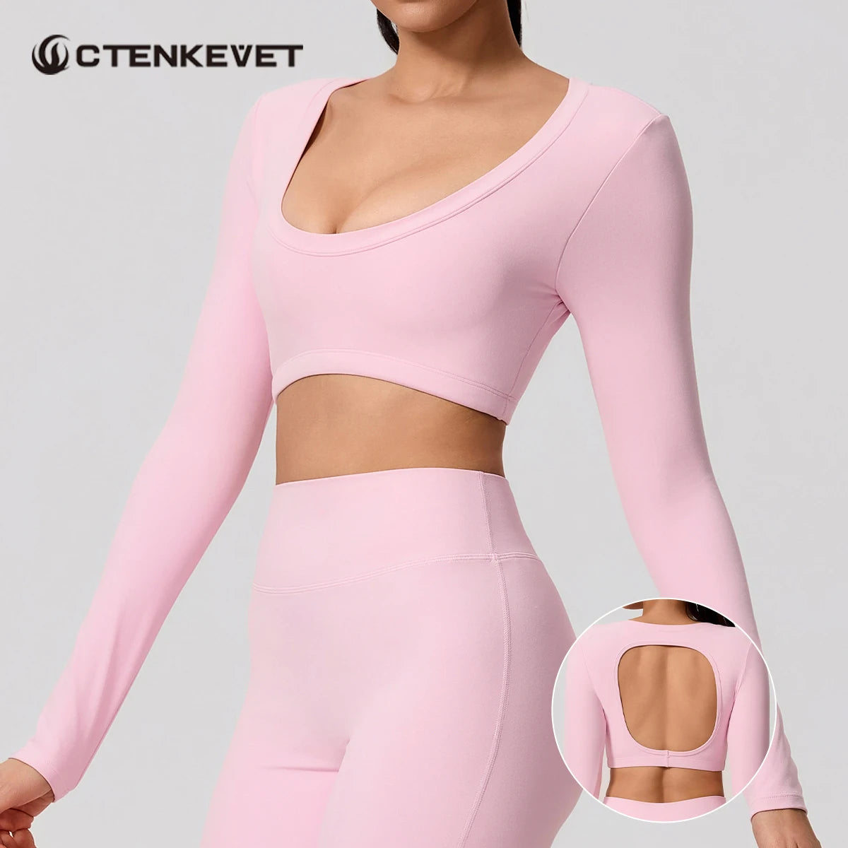 Women's Sports Long Shirt Female Backless Yoga Breathable Soft Shirt Autumn and Winter Training Top Woman Gym Sportswear