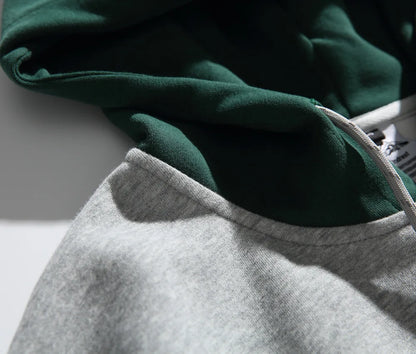 Akkad Kut 2026 New Men Splice Hooded Streetwear Fashion Loose Casual Pullover Sweatshirt Women Oversize Hoodies Jacket Tops