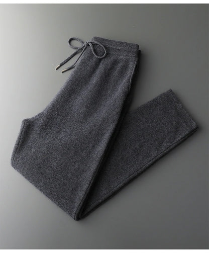 DjzDsm New Autumn Winter Men's 100% Pure Cashmere Thick Button Cardigan Set Cashmere Knitted Casual Shorts 2-Piece Set Clothing