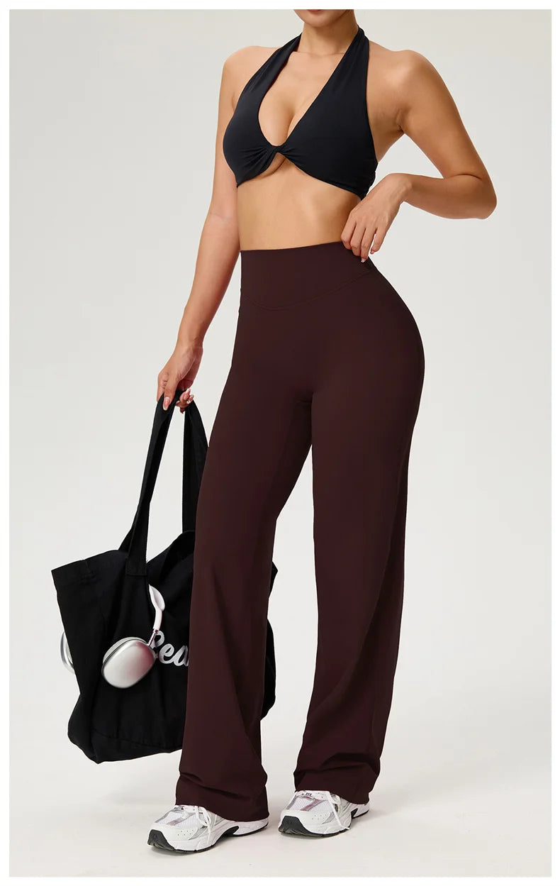 TRY TO BN Straight Leg Yoga Pants Women's High Waisted Tummy Control Buttery Soft Naked Feel Gym Fitness Running Workout Bottoms
