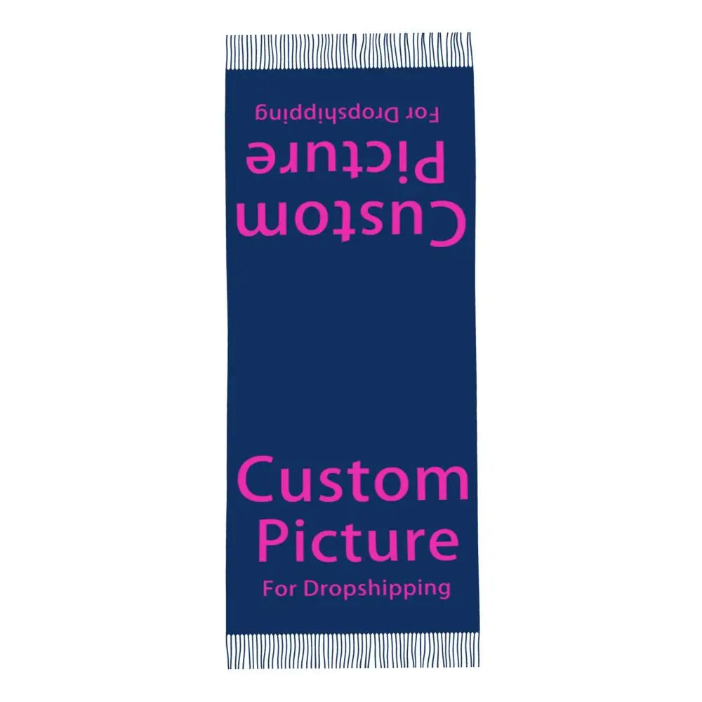 Custom Printed Your Design Here Scarf Men Women Winter Warm Scarves Custom Customize Logo Letter Print Shawls Wraps