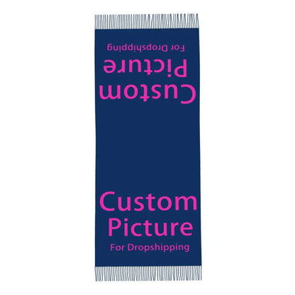 Custom Printed Your Design Here Scarf Men Women Winter Warm Scarves Custom Customize Logo Letter Print Shawls Wraps