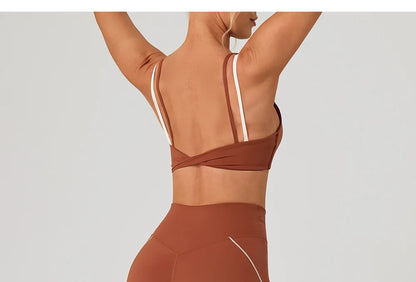 Yoga Bra Color Clashing Shockproof Sports Underwear Women Breathable Gym Fitness Top Female Yoga Workout Underwear Sports Top