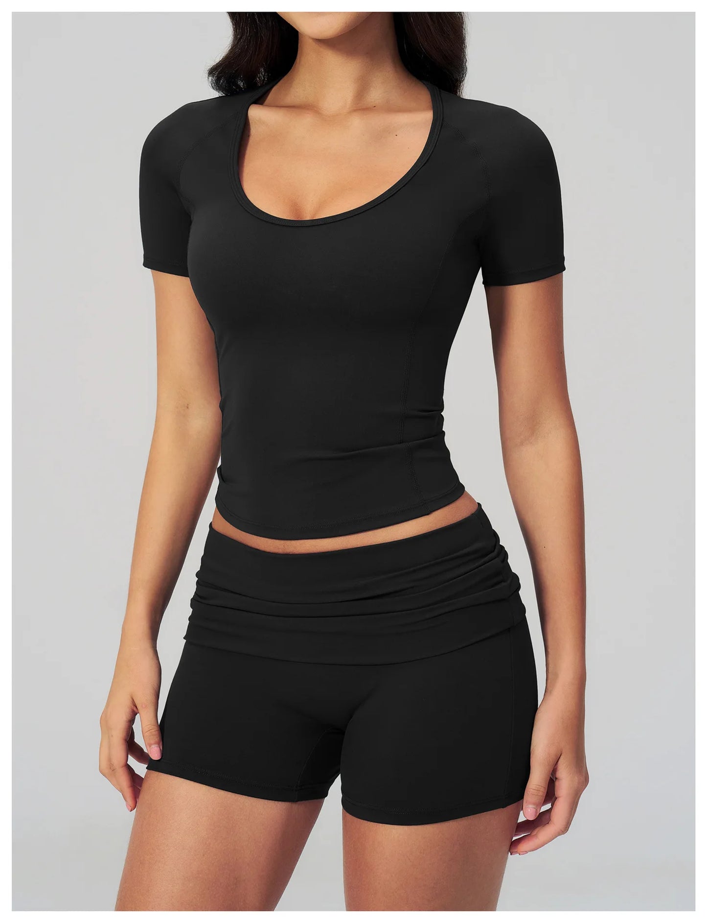 Sexy Women Yoga Shirts Fitness Sports T-Shirts Gym Workout Short Sleeve Top Running Active Wear Femme Sports Top Workout Shirts