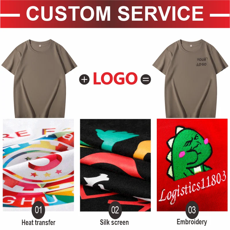 T-shirt Custom Men's And Women's Casual Tops With Printing Logo 100% Cotton Round Neck Short Sleeve T-shirt Embroidery Design