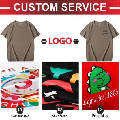T-shirt Custom Men's And Women's Casual Tops With Printing Logo 100% Cotton Round Neck Short Sleeve T-shirt Embroidery Design