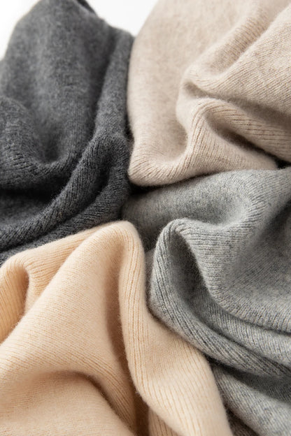 Autumn Winter Fashion Basic Women 100% Merino Wool Wide Leg Pants  Simple Style Cashmere Knitted Trousers Loose Casual Pants