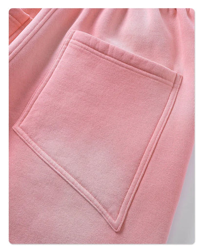Custom LOGO autumn winter men's women's new white spray dyeing washing water 360G velvet cotton polyester sweatshirt sweatpants