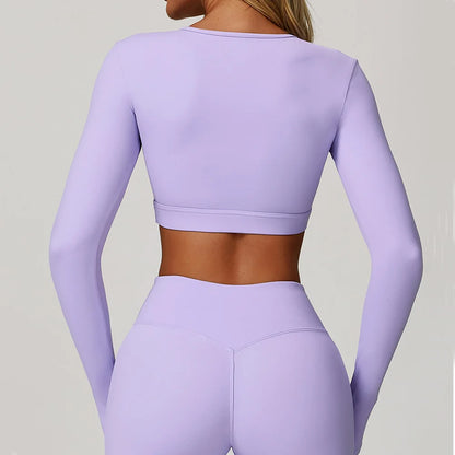 Women Yoga Shirts Crop Top Long Sleeves Sexy Hollow Out Shirts for Women Yoga Sports Fitness Gym Clothes Push Up Workout Tops