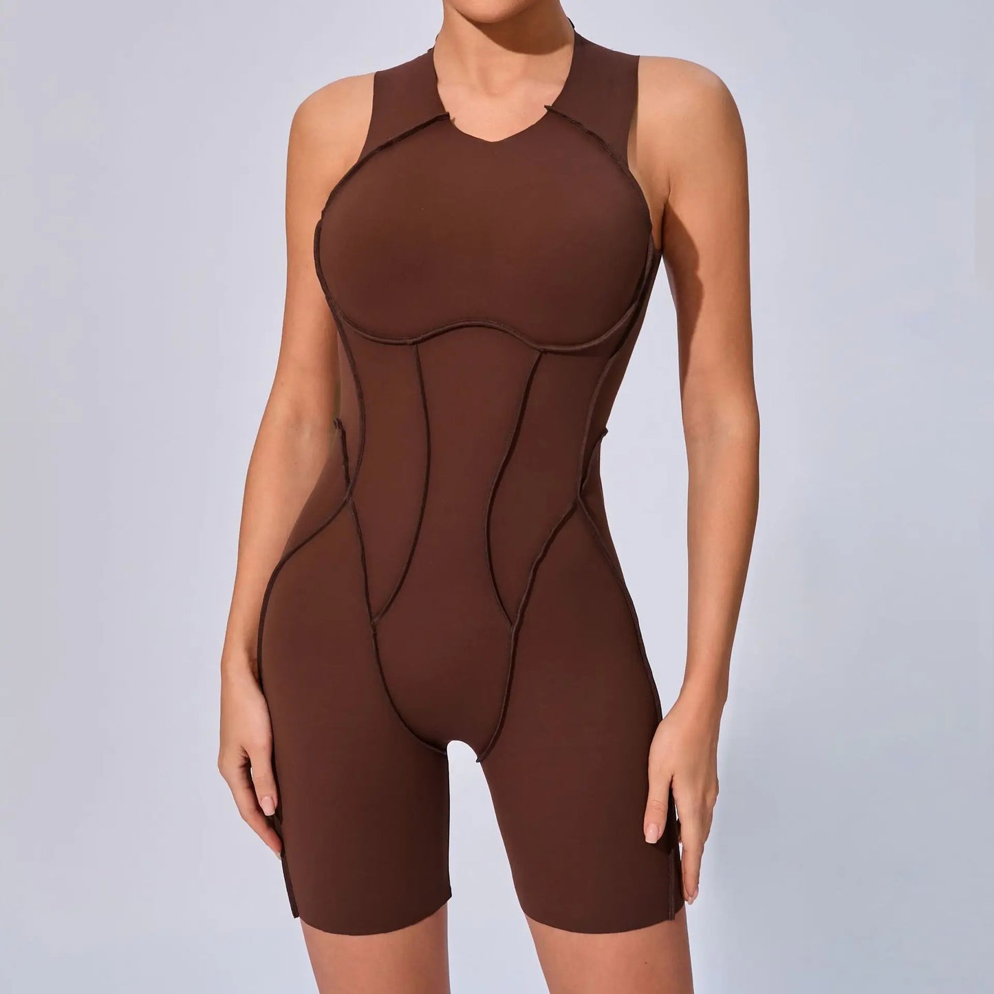 Seamless Yoga Jumpsuits Sports Fitness Splicing Hip-lifting One-Piece Hollow-out Beauty Back Gym Workout Bodysuits for Women