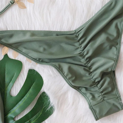 Jewelled Rhinestone Scrunch Butt Bikini Female Swimsuit Women Swimwear Two-pieces Bikini set Bather Bathing Suit Swim Lady V3396