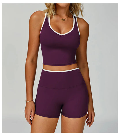 2 Pieces Gym Tracksuit Women Clothes Yoga Set Workout Outfits Fitness Sportswear High Waist Leggings Sports Bra Athletic Wear