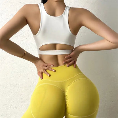 Fitness Sports Bra Gym Woman Sexy Hollow Push Up High Impact Shockproof Underwear Naked Crop Top Mujer Workout Women'S Yoga Bra