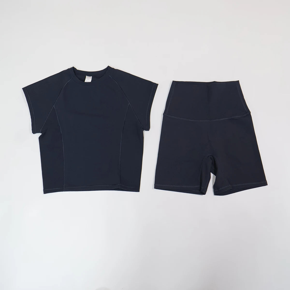 Summer Women's Two-Piece Fitness Set Woman's Short-Sleeve Quick-Dry Yoga Wear for Outdoor Running Sports Female 2Pcs Suit