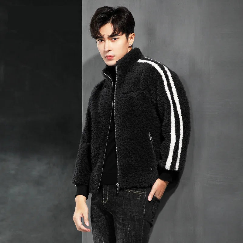 YOLANFAIRY 100% Wool Mens Real Fur Coat Men Luxury Clothing Winter Jacket For Men High Quality Short Jacket куртка мужская 2024