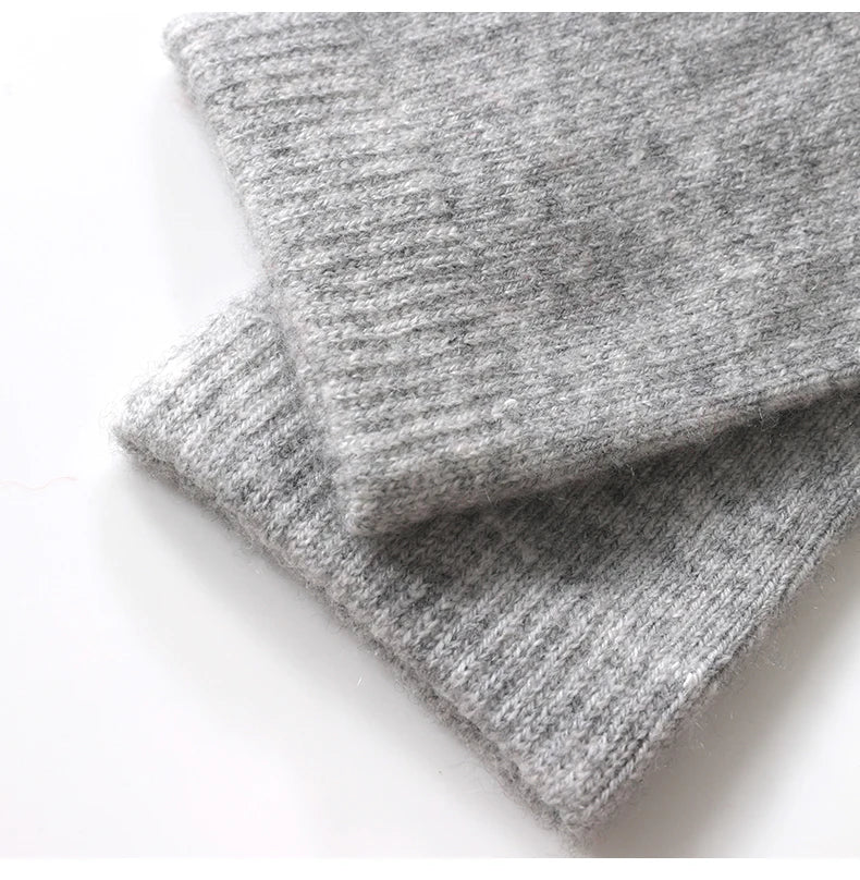 DjzDsm Men's Pure Cashmere Knitted Socks, Casual Medium Tube Socks, Antibacterial and Deodorizing Men's Socks, Warm and Elastic