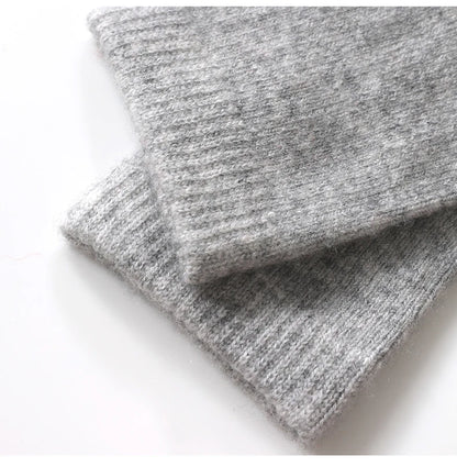 DjzDsm Men's Pure Cashmere Knitted Socks, Casual Medium Tube Socks, Antibacterial and Deodorizing Men's Socks, Warm and Elastic