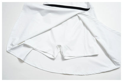 Custom LOGO women's nude yoga dress hollow breathable slim fitness sports quick-drying short skirt