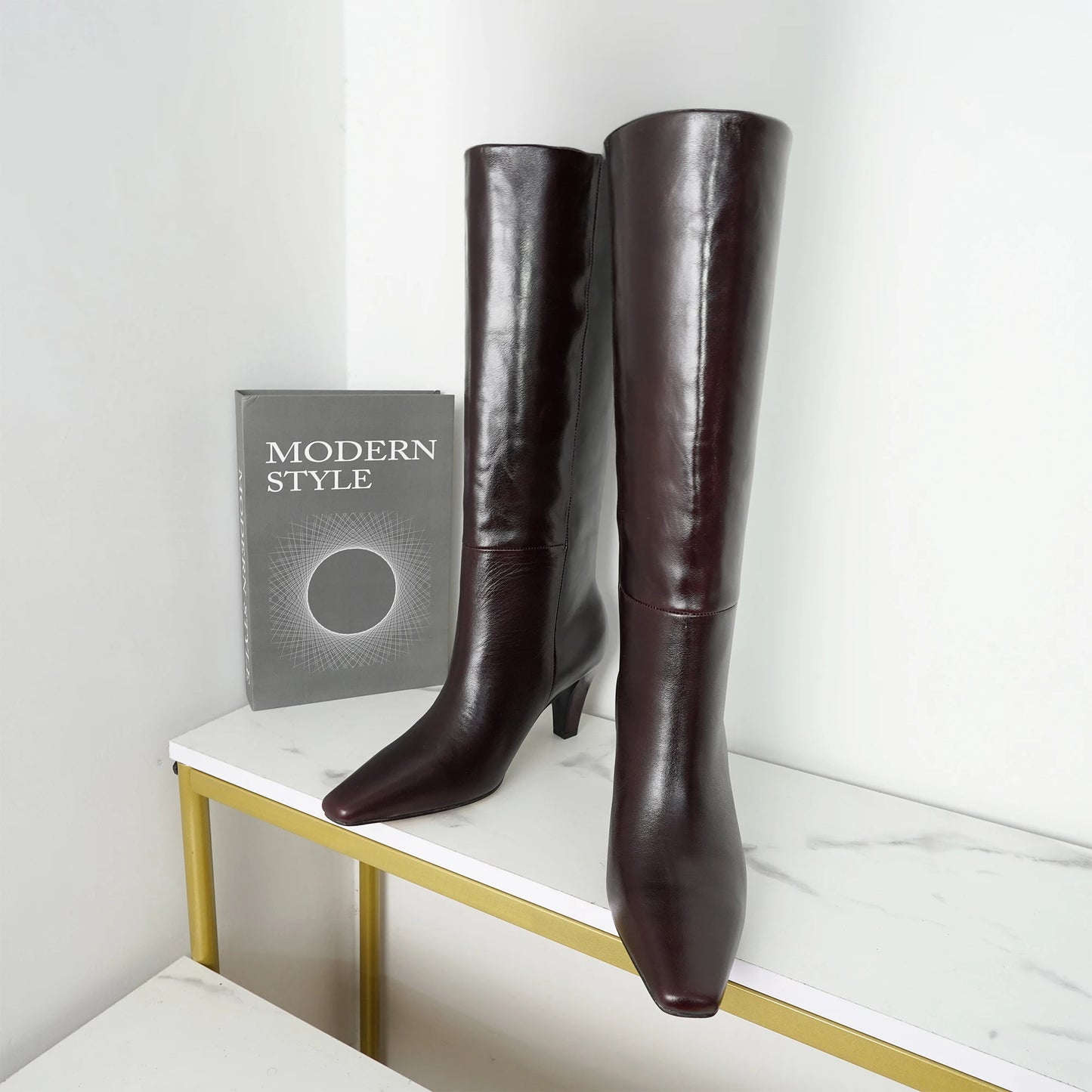 2026 Autumn And Winter Fashion Women's High Top Boots With Pointed Side Zipper Elegant Knight Boots, Sexy Motorcycle Boots 35-42