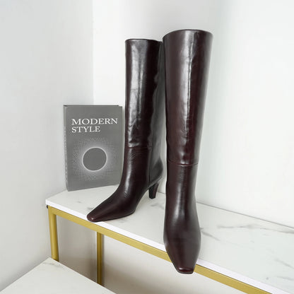 2026 Autumn And Winter Fashion Women's High Top Boots With Pointed Side Zipper Elegant Knight Boots, Sexy Motorcycle Boots 35-42
