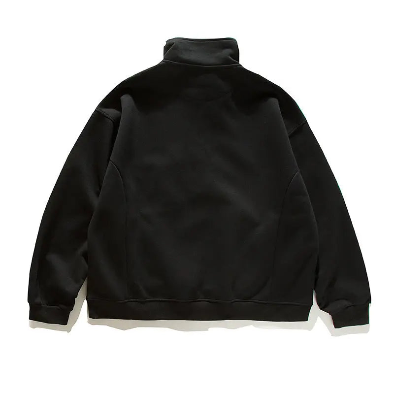 2026 New American Retro F Zip Ket Hoodie Men's Loose Fit Casual Versatile Outerwear Autumn New Pure Color Coat Pullover