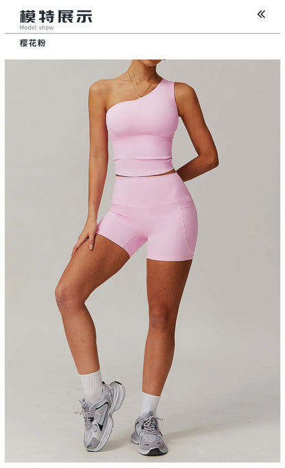 Custom LOGO women's quick-drying waist shaping yoga casual outer wear running cycling fitness sports two-piece set