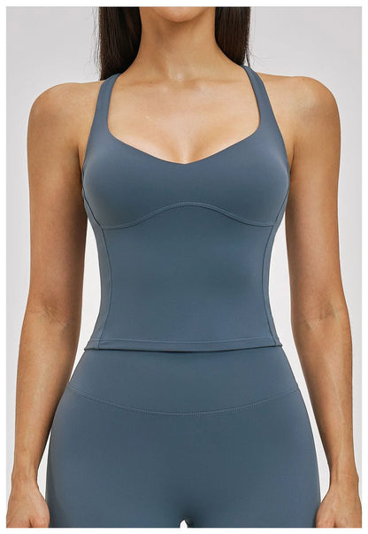 Shockproof Sports Vest Women Gym Fitness Top Sleeveless Yoga Clothes Female Training Sports Underwear Workout Vest Yoga Bras
