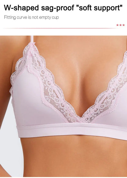 Yoga Bra Gym Top Women Thin Strap Halter Sports Bra Triangle Soft Cup Naked Feeling Sexy Bras Scrunch Elastic Women‘s Underwear