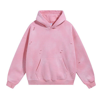 Custom LOGO autumn winter men's women's new white spray dyeing washing water 360G velvet cotton polyester sweatshirt sweatpants
