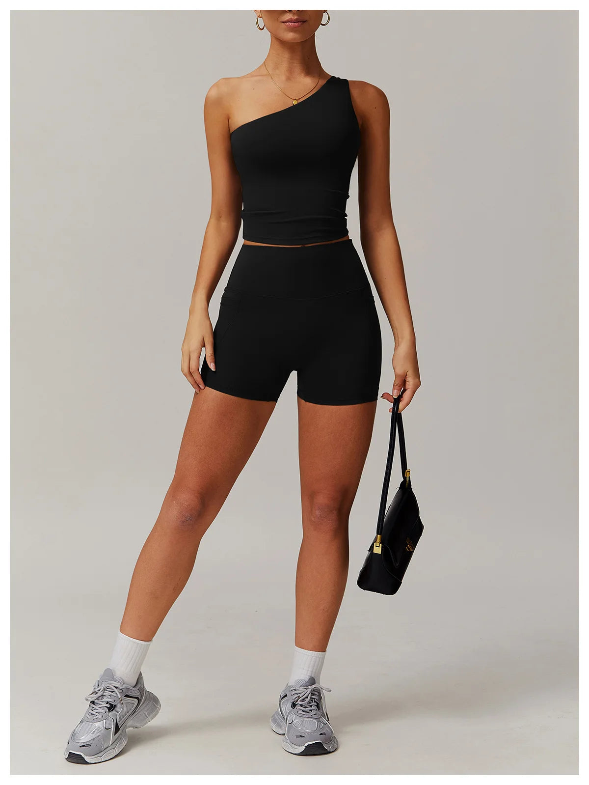 Custom LOGO women's quick-drying waist shaping yoga casual outer wear running cycling fitness sports two-piece set